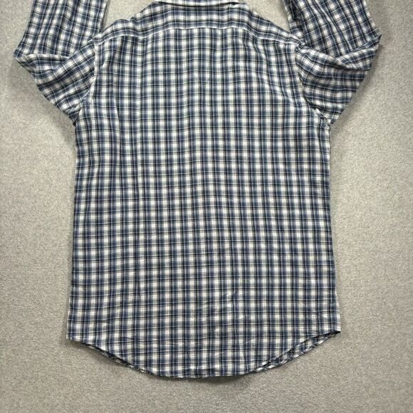 Polo Ralph Lauren Men's Button Up Shirt Linen‎ Cotton Blend Plaid Blue Size M - Picture 6 of 11